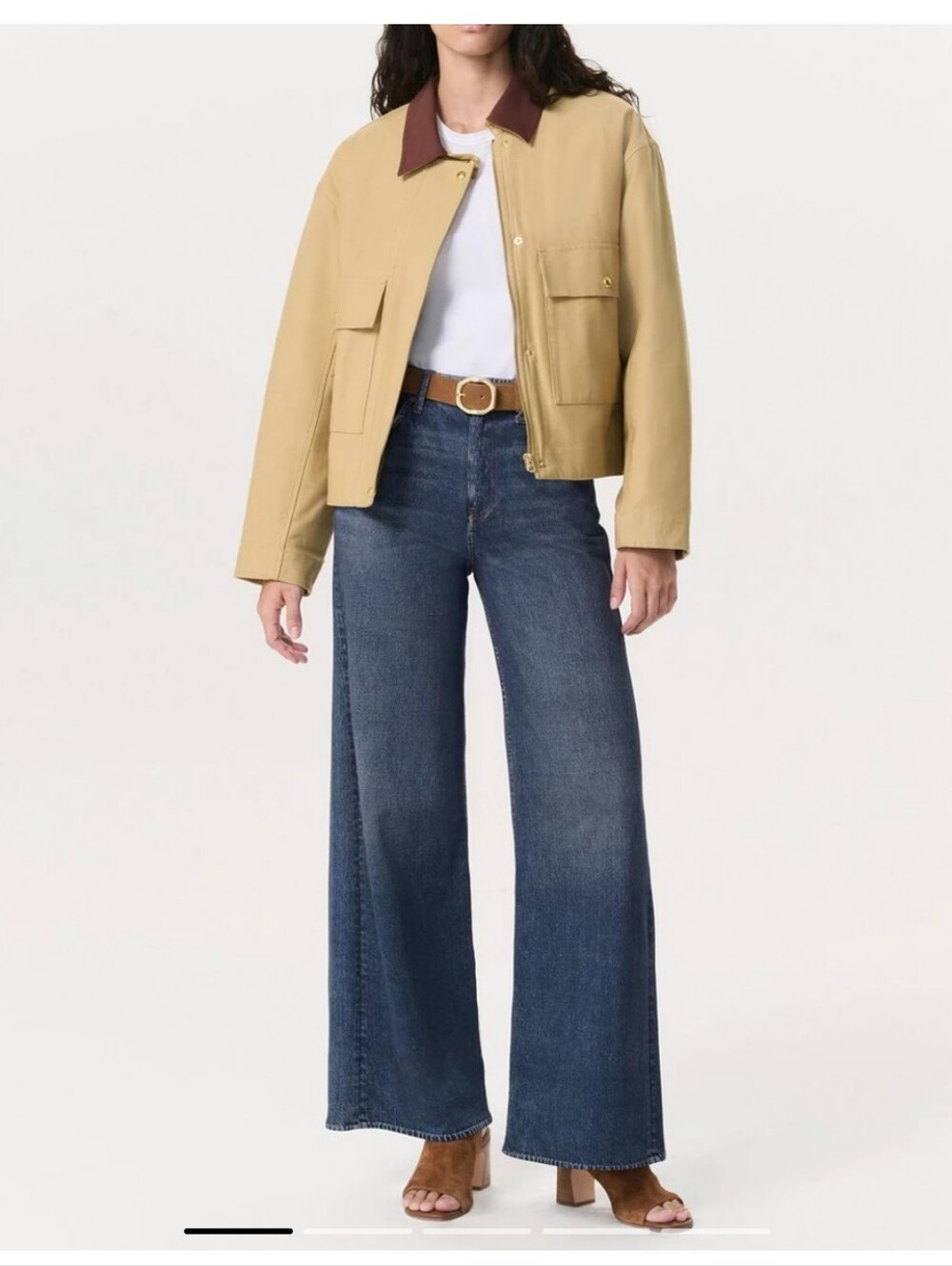 rag & bone Wide Leg Jeans in Dark Blue Denim